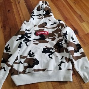 Supreme White Camouflage Box Logo Hoodie